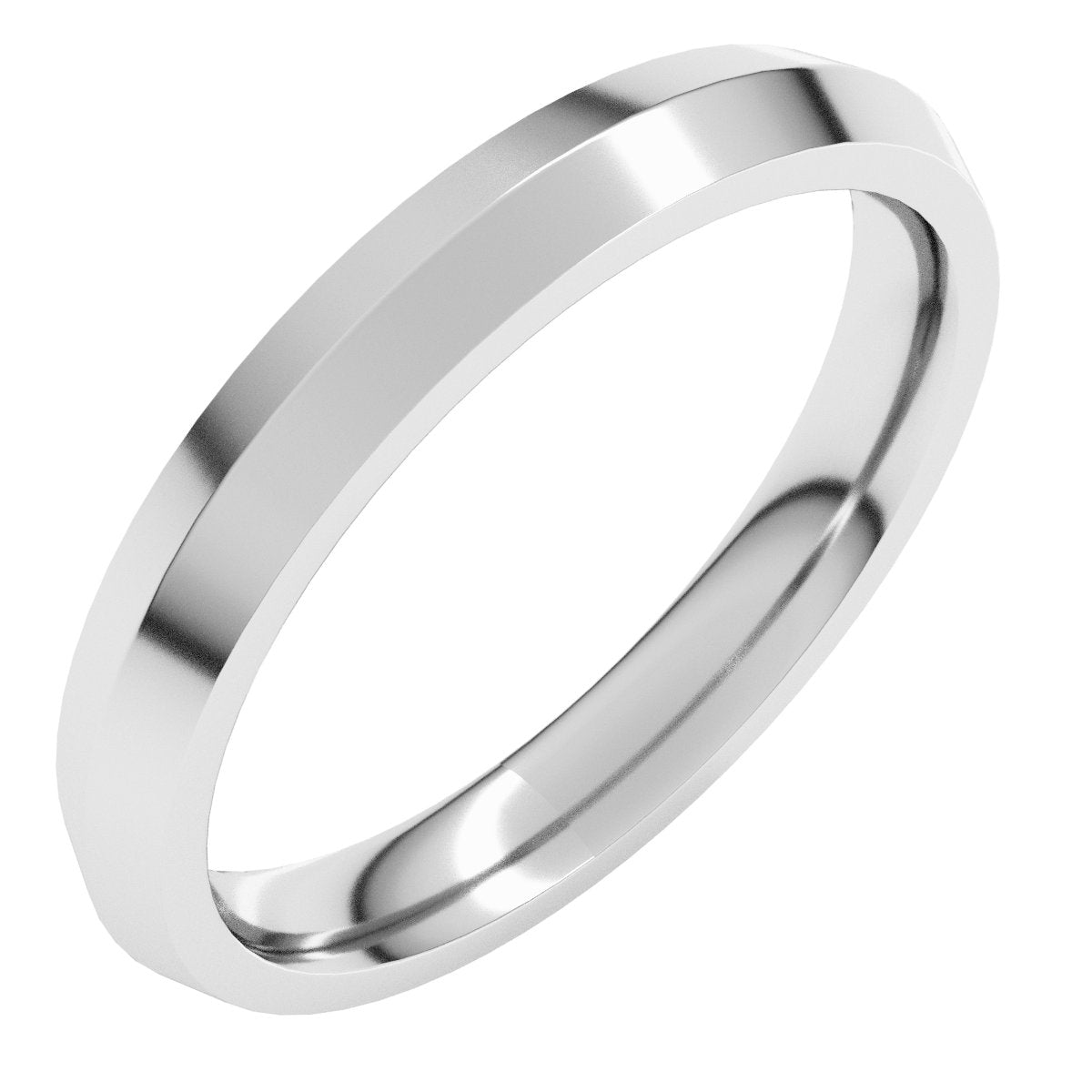 3mm comfort-fit wedding band in 10K White Gold