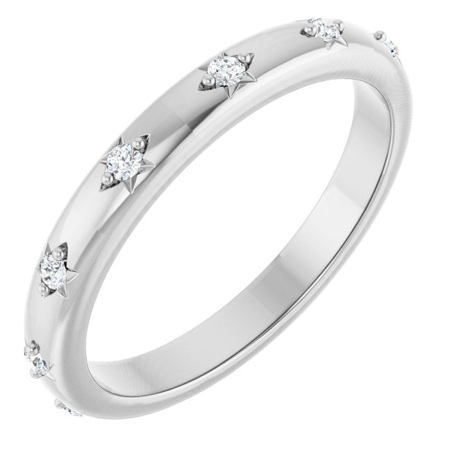 Celestial Pavé Diamond Eternity Band in 14K White Gold
