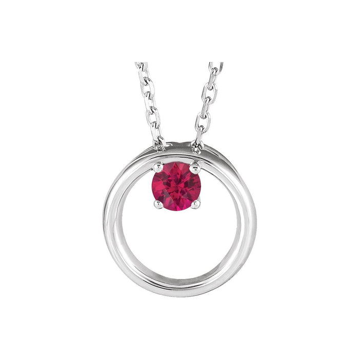 Open Circle Ruby Pendant