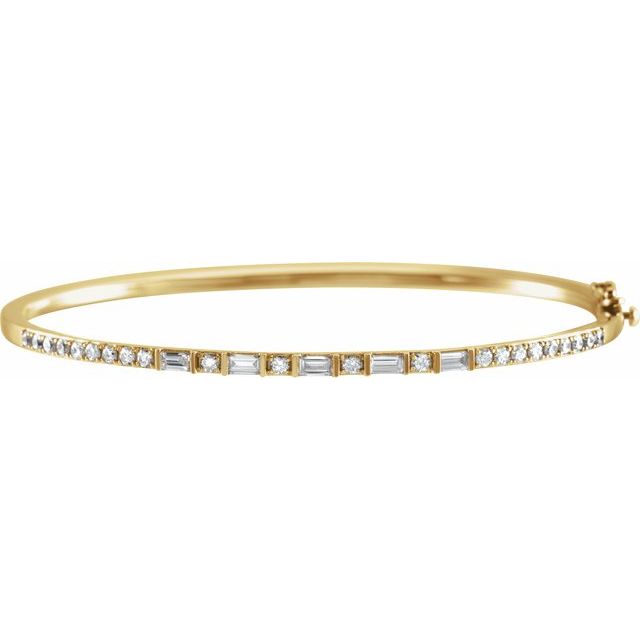 pave diamond bangle bracelet in 14k yellow gold