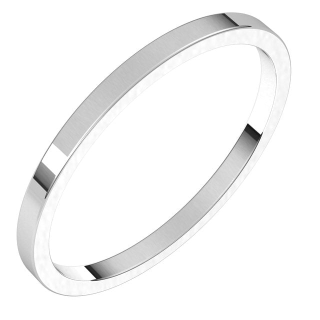 1.5mm flat stacking band in 14K White Gold