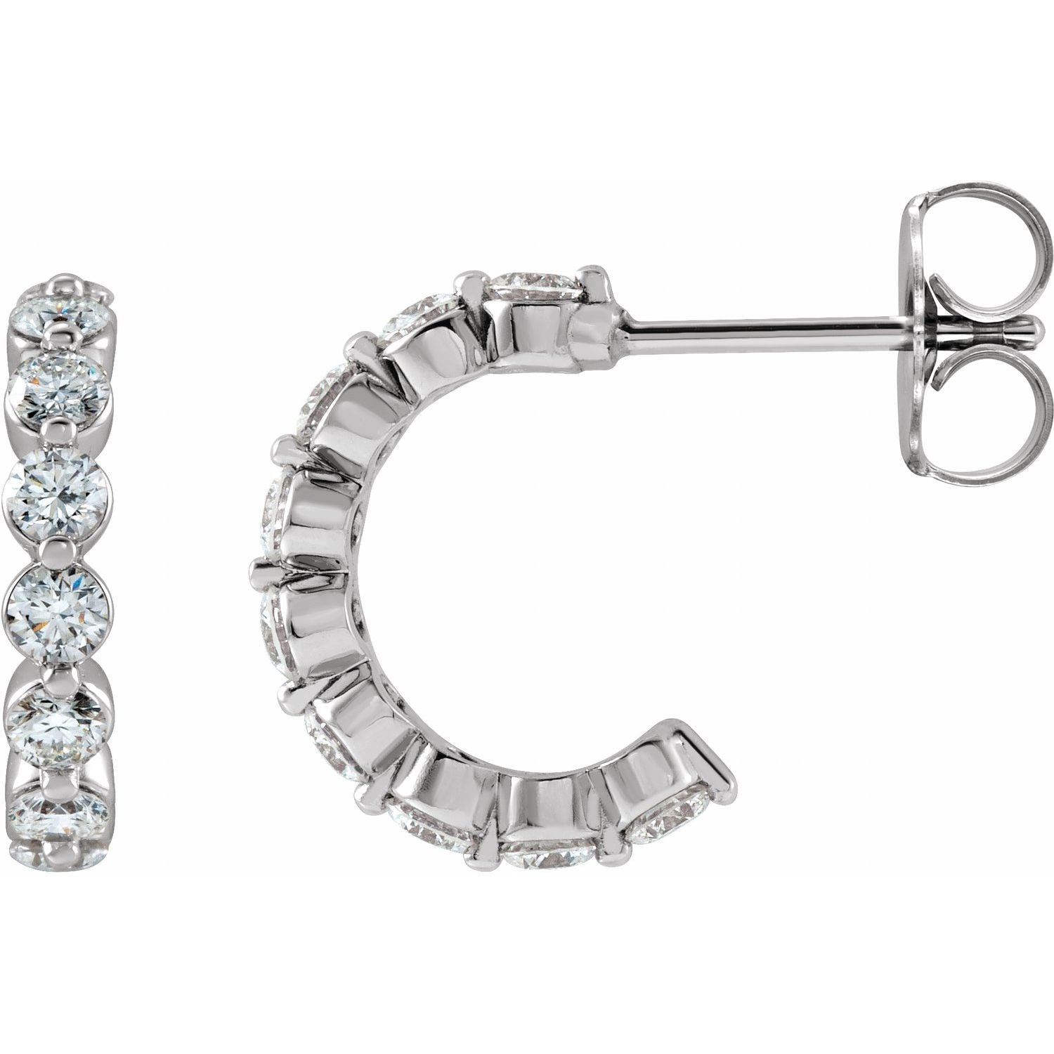 Bold Lab-Grown Diamond Hoop Earrings in 14K White Gold, 3/4 ct