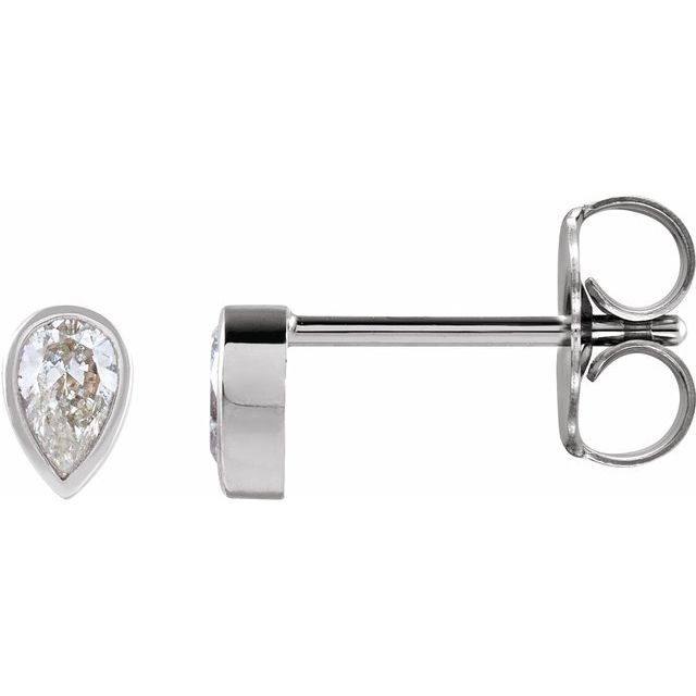 pear-shaped lab-grown diamond bezel stud earrings in 14k yellow gold