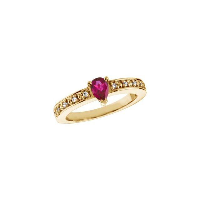 Comet Tail Pear Garnet Ring