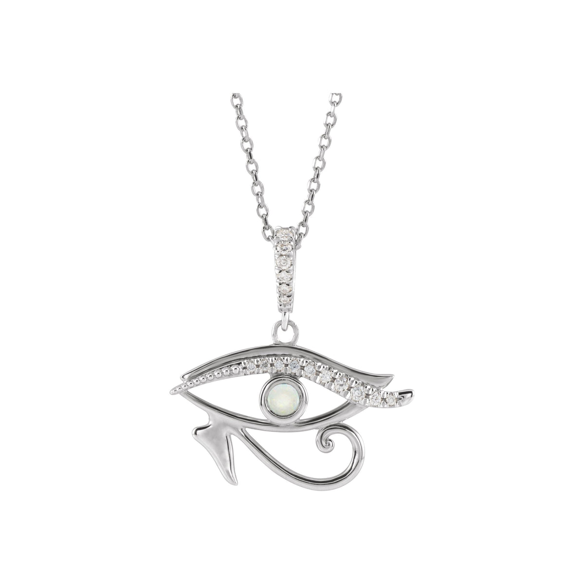 Opal & Diamond Eye of Horus Pendant
