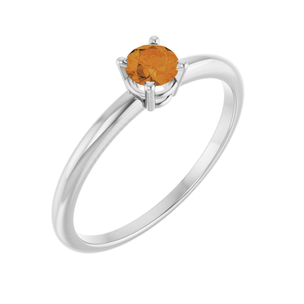 Citrine Solitaire in Platinum