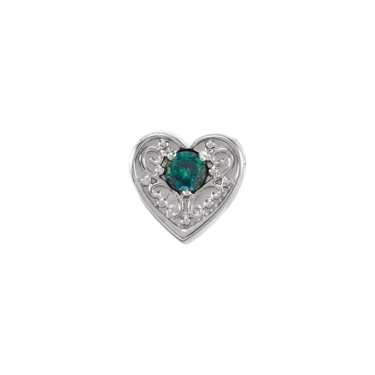14K White Gold Lab-Grown Alexandrite Lab-Grown Alexandrite Heart Necklace