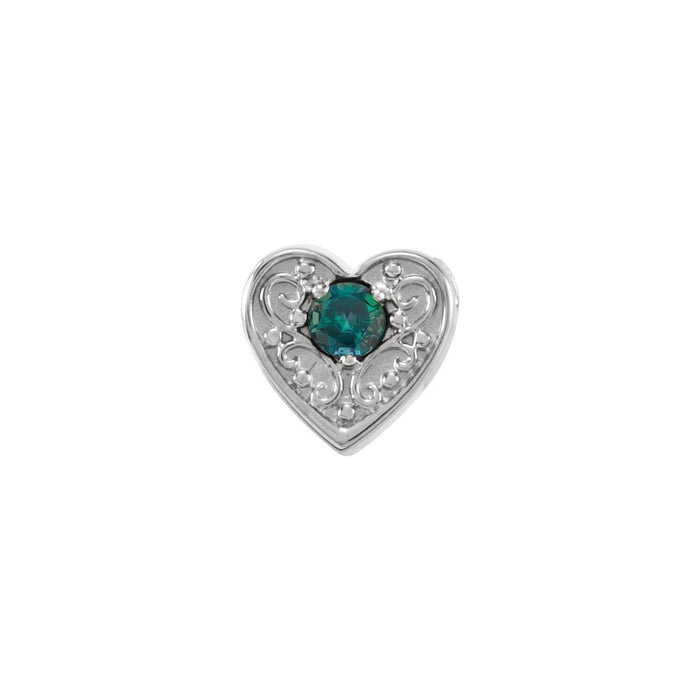 Lab-Grown Alexandrite Heart Pendant