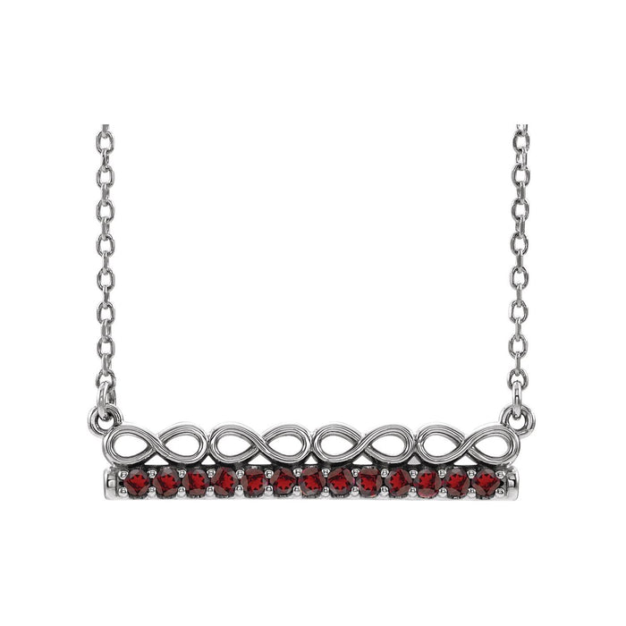 Garnet Infinity Bar Pendant