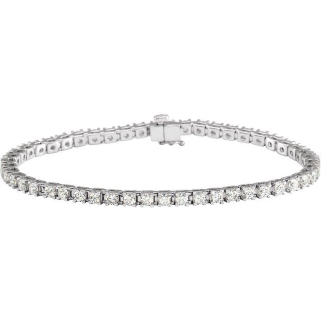 4 ct natural diamond tennis bracelet in 14k white gold