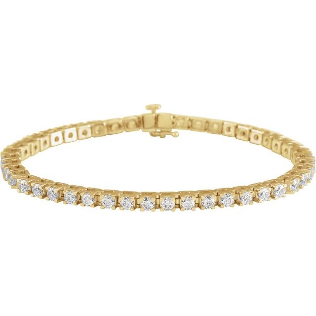 4 ct natural diamond tennis bracelet in 14k yellow gold