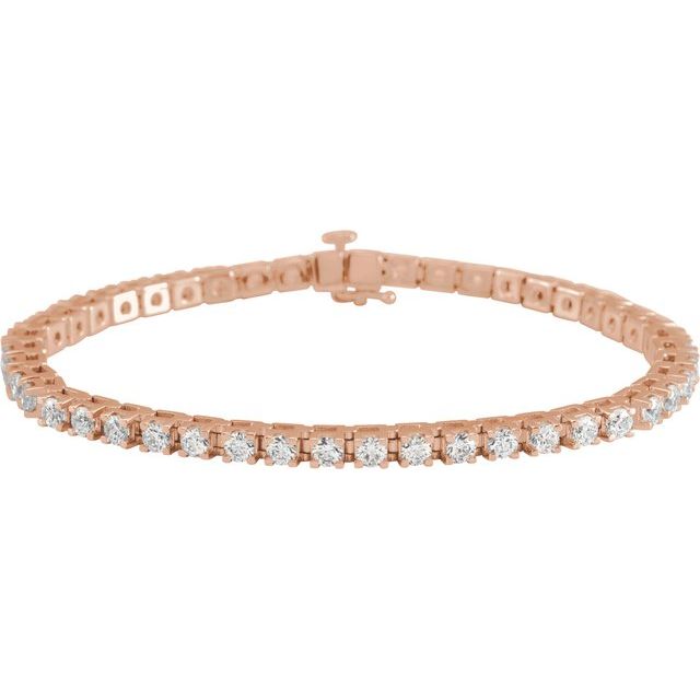 5 ct natural diamond tennis bracelet in 14k rose gold
