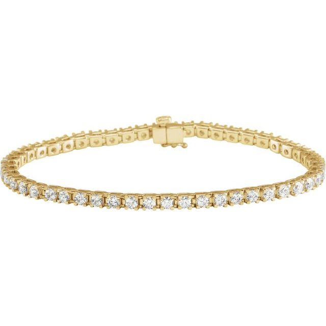 5 ct natural diamond tennis bracelet in 14k yellow gold
