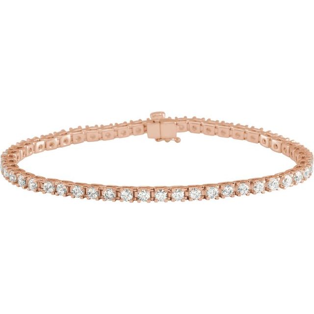 3 ct natural diamond tennis bracelet in 14k rose gold