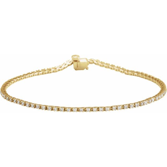 1 ct lab-grown diamond tennis bracelet in 14k yellow gold