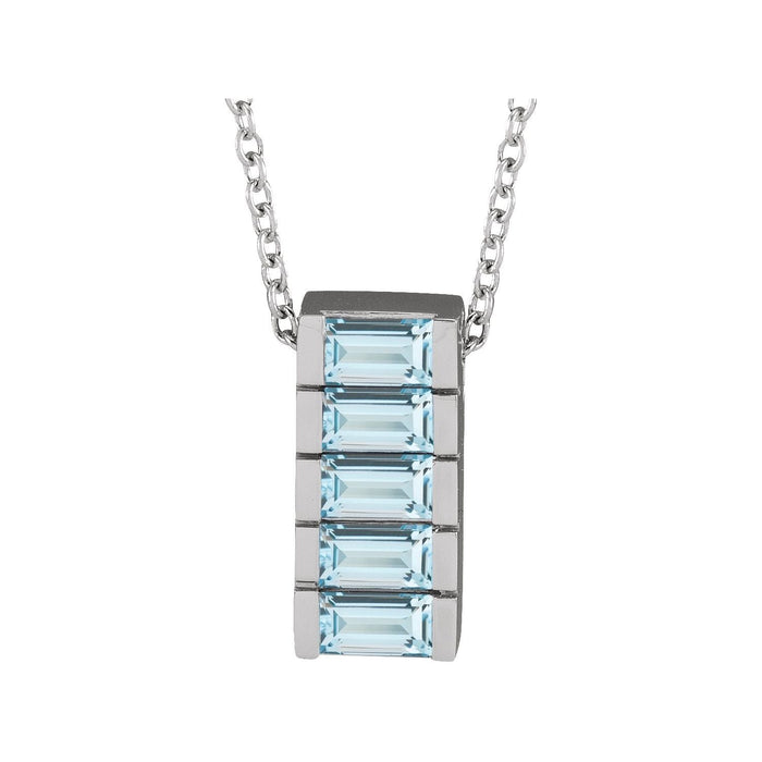 Channel-Set Blue Topaz Pendant