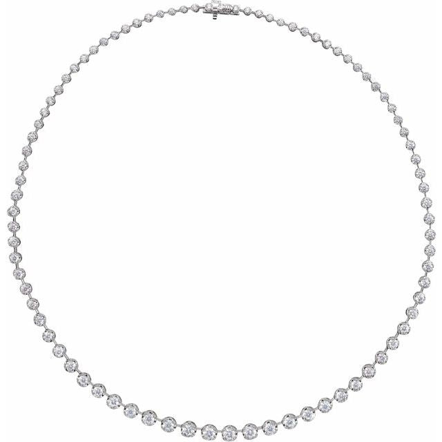 6 3/4 ct lab-grown diamond tennis necklace in 14k white gold