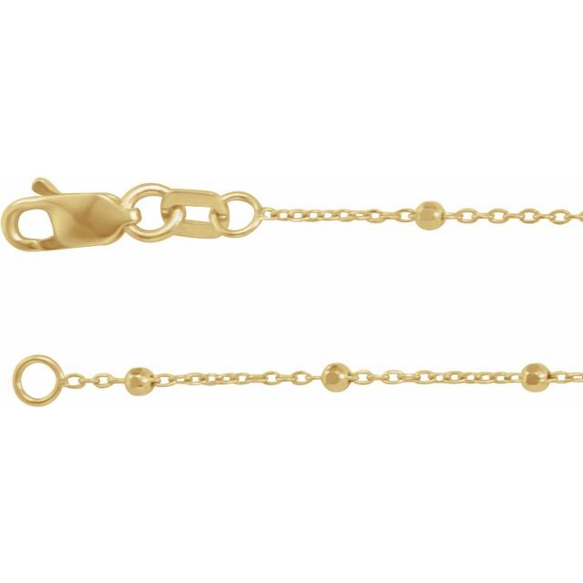 0.85mm cable chain necklace in 14k yellow gold, 16"