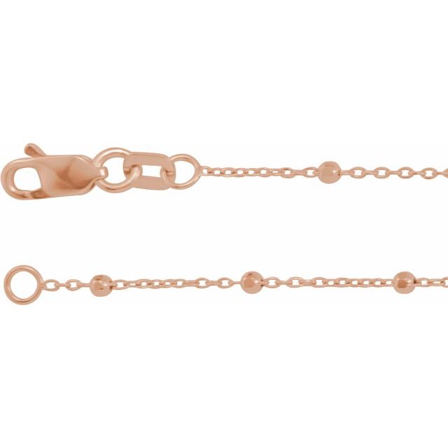 0.85mm cable chain necklace in 14k rose gold, 16"