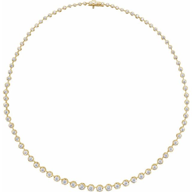 6 3/4 ct lab-grown diamond tennis necklace in 14k yellow gold