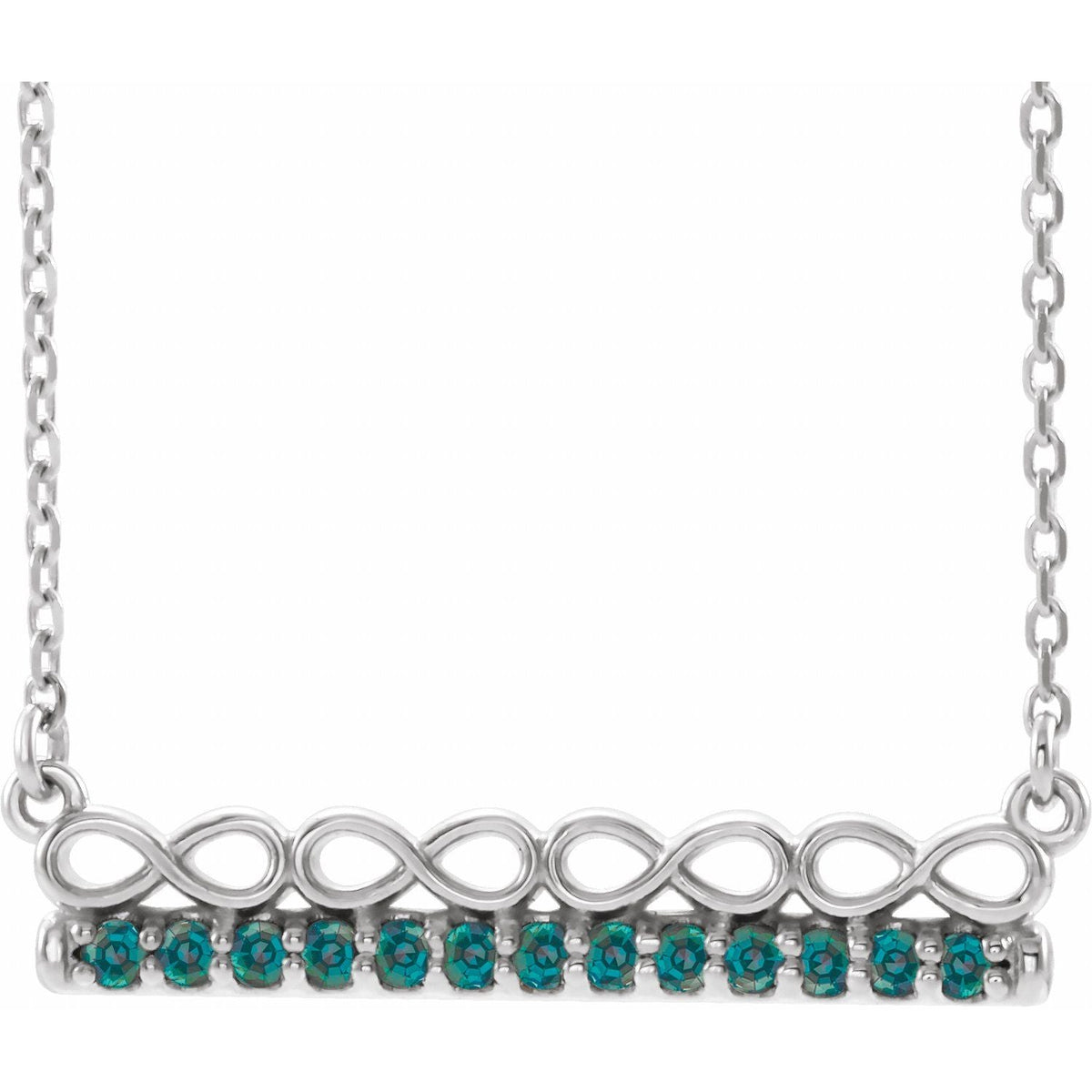 Natural Alexandrite Infinity Bar Pendant