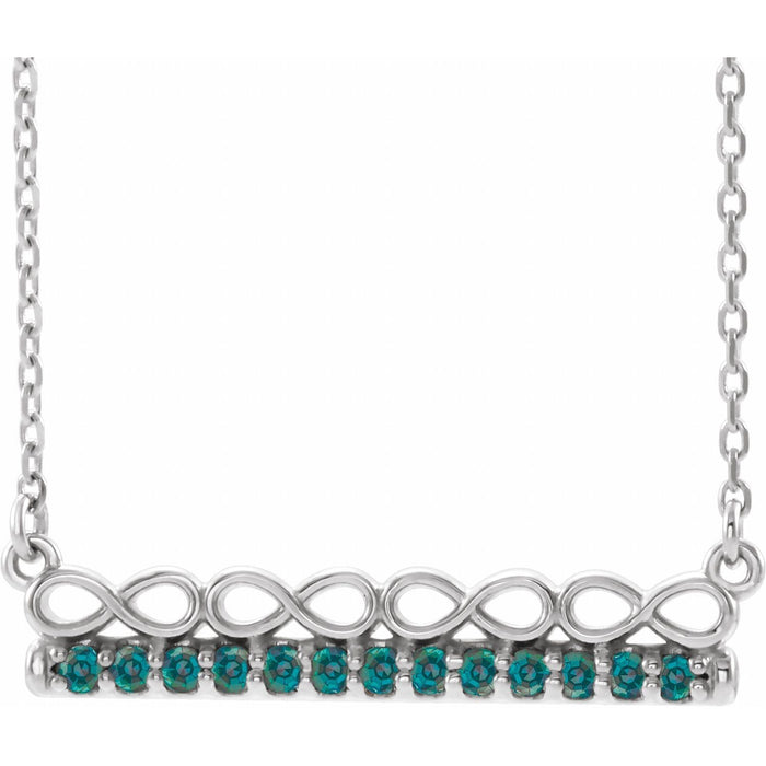 Natural Alexandrite Infinity Bar Pendant