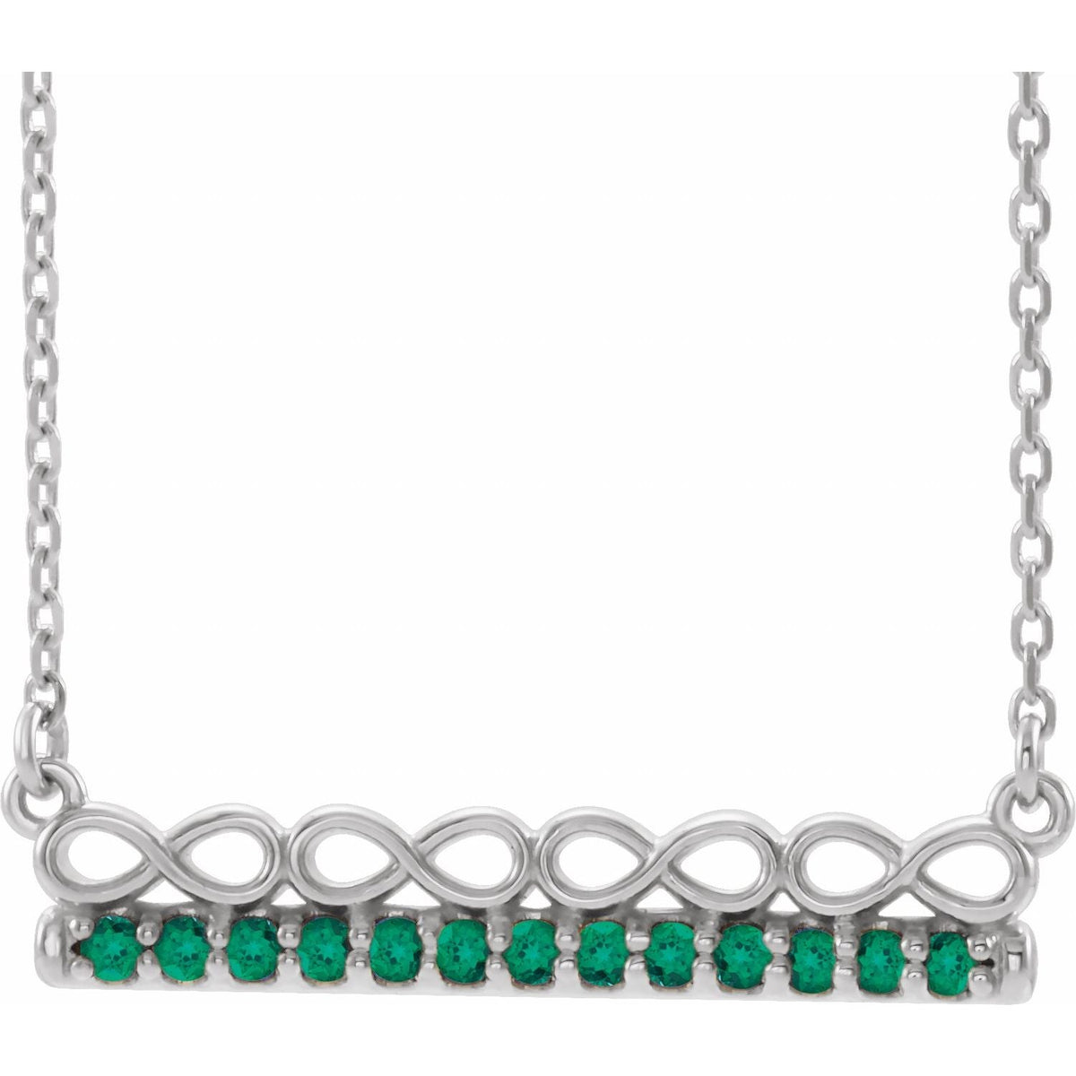 Infinity Emerald Bar Pendant
