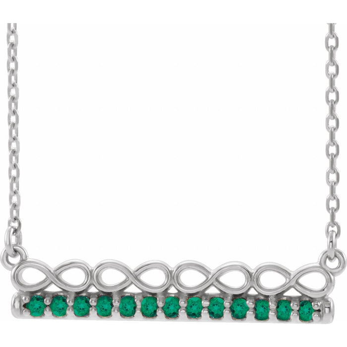Infinity Emerald Bar Pendant