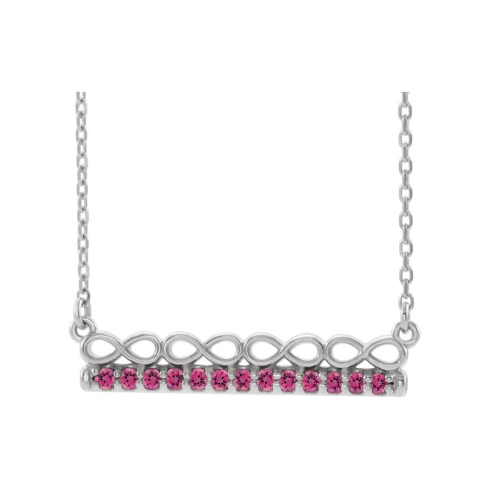 Pink Tourmaline Infinity Bar Pendant