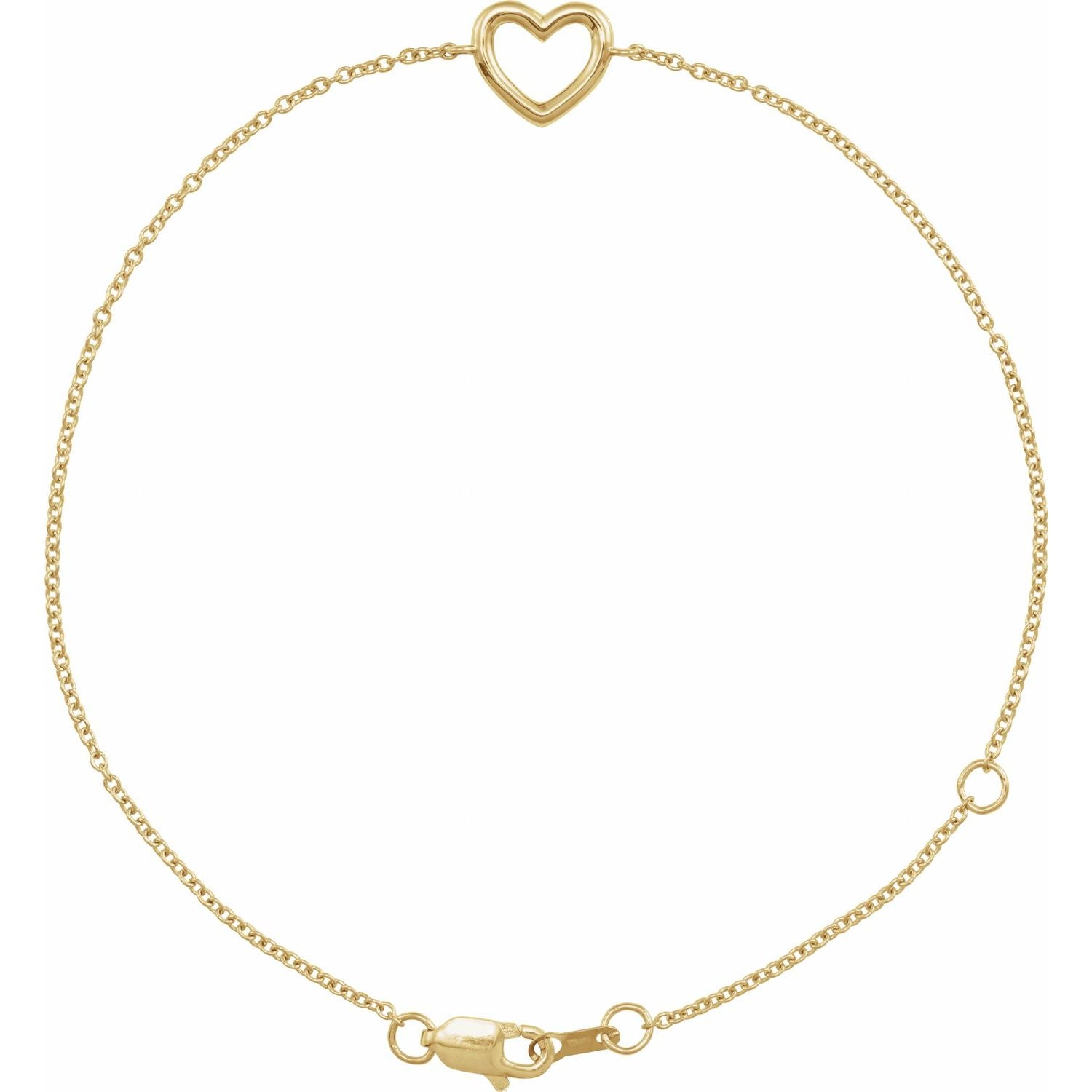 14k yellow gold heart gold bracelet
