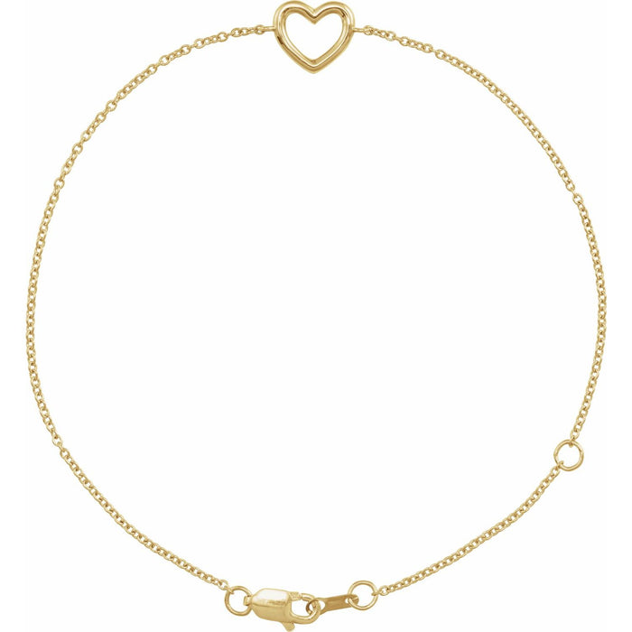 14k yellow gold heart gold bracelet