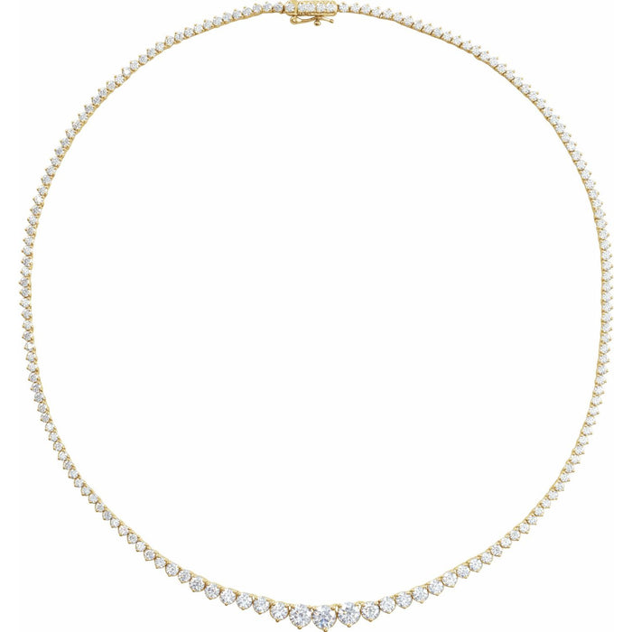 9 1/2 ct Lab-Grown Diamond Tennis Necklace in Yellow Gold