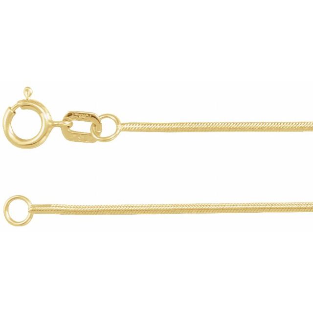1mm snake gold chain necklace in 14k yellow gold, 16 inch