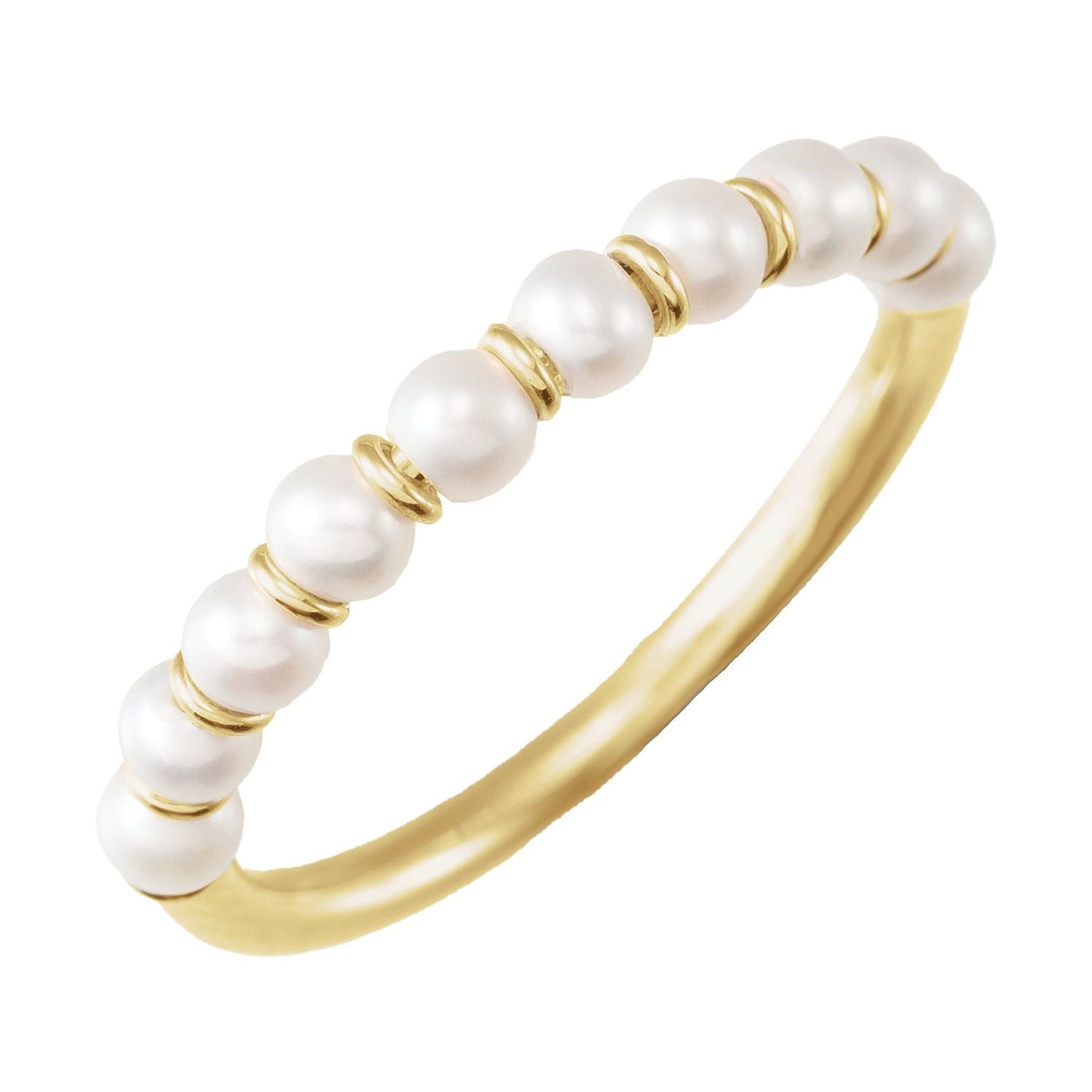 Petite Freshwater Pearl Ring in 14K Yellow Gold