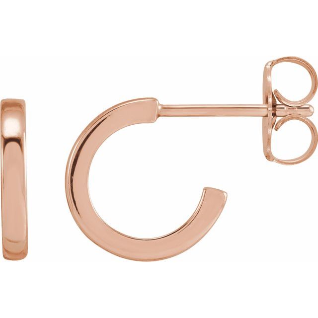 round tube 10 mm gold hoop earrings in 14k rose gold