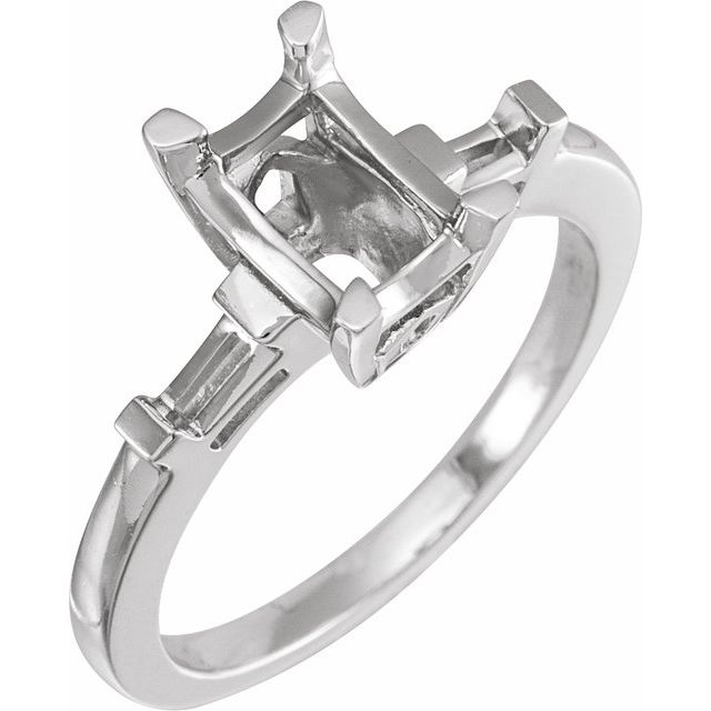 2.5 ct Emerald Lab-Grown Diamond Grand Baguette-Accented Engagement Ring