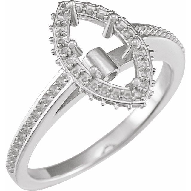 0.6 ct Marquise Lab-Grown Diamond Hidden Halo Engagement Ring