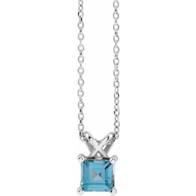 london blue topaz round station necklace in platinum