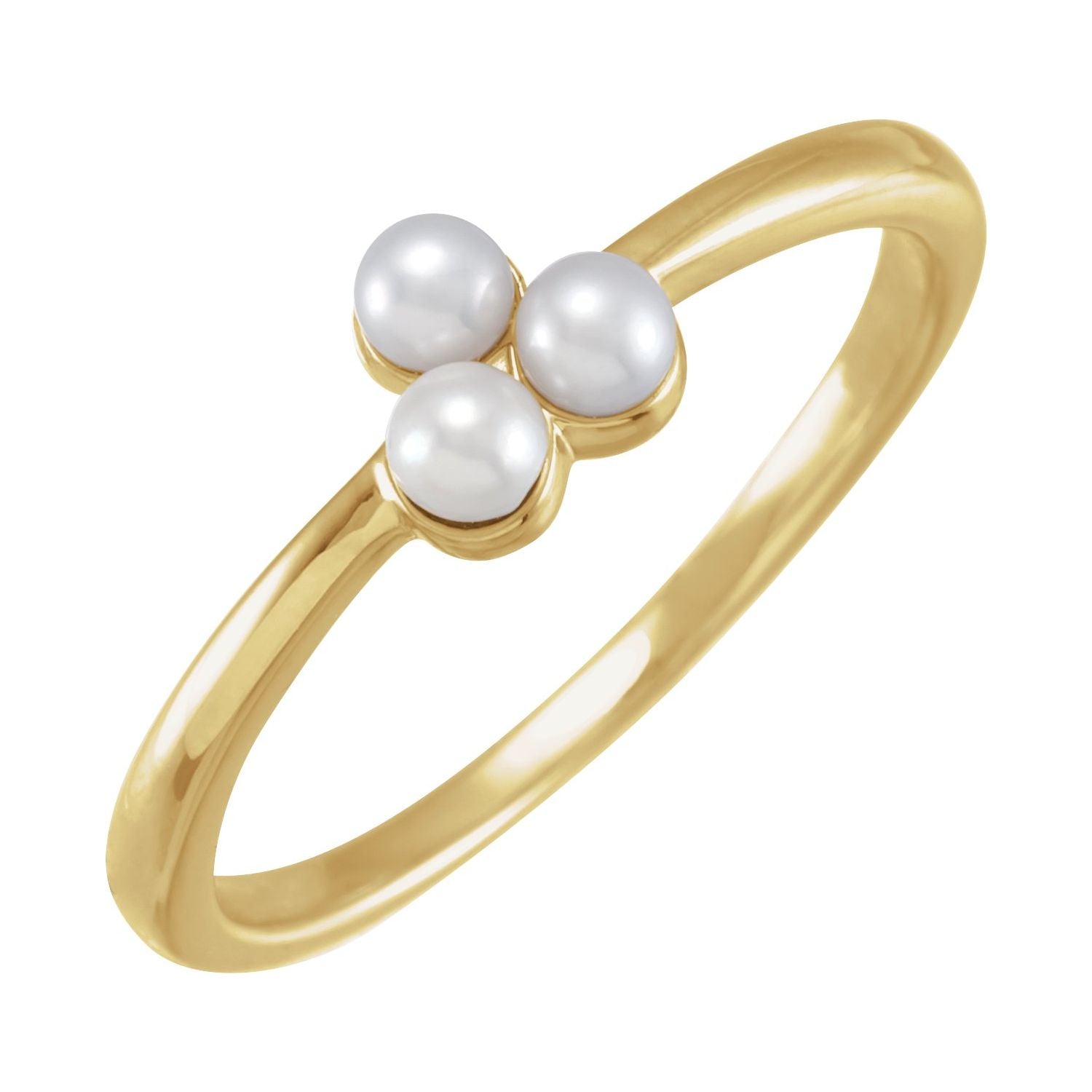 Cultured Pearl Cluster Ring in 14K Yellow Gold