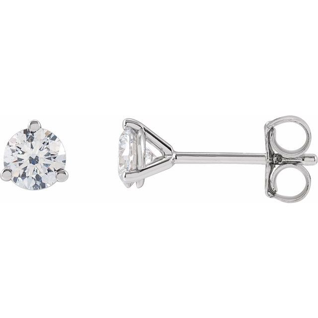 1/2 ct lab-grown diamond stud earrings in 14k white gold