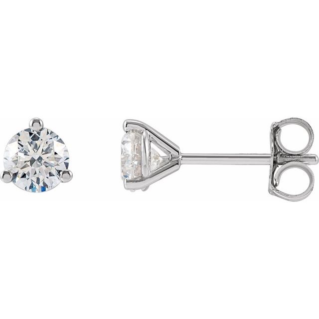 5/8 ct lab-grown diamond stud earrings in 14k white gold