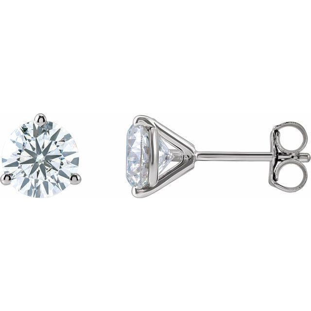 2 ct lab-grown diamond stud earrings in 14k white gold