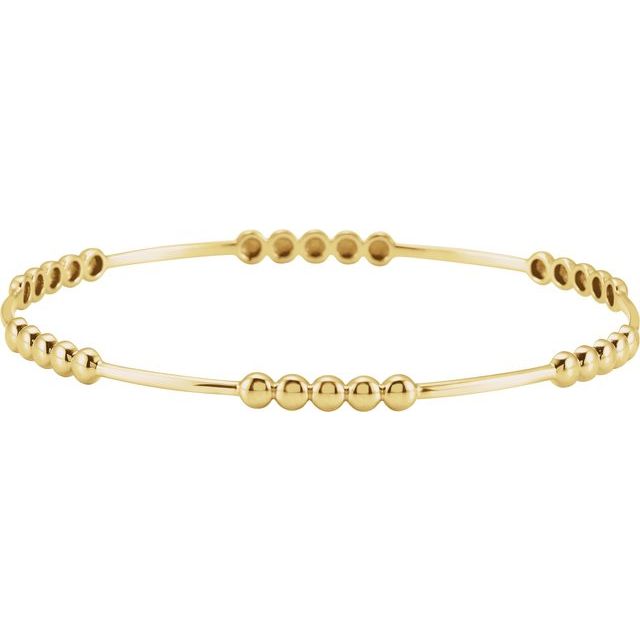 beaded-edge bangle bracelet in 14k yellow gold