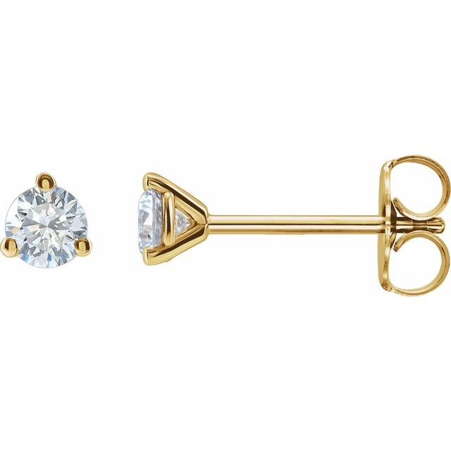 5/8 ct lab-grown diamond stud earrings in 14k yellow gold