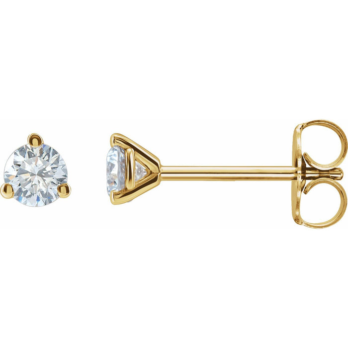 5/8 ct lab-grown diamond stud earrings in 14k yellow gold