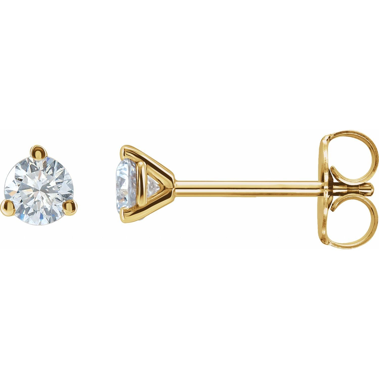 1/2 ct lab-grown diamond stud earrings in 14k yellow gold