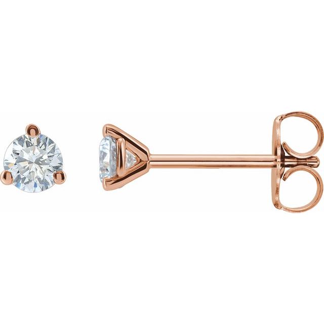5/8 ct lab-grown diamond stud earrings in 14k rose gold