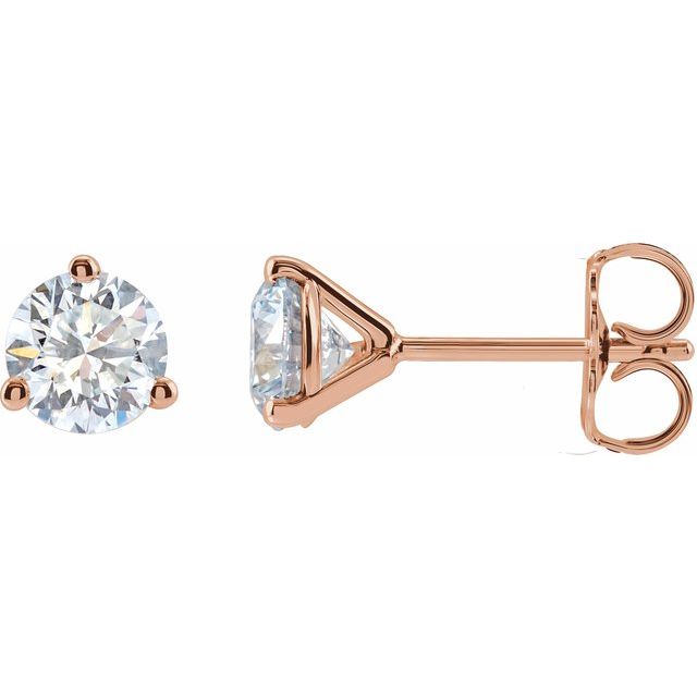 1 ct lab-grown diamond stud earrings in 14k rose gold