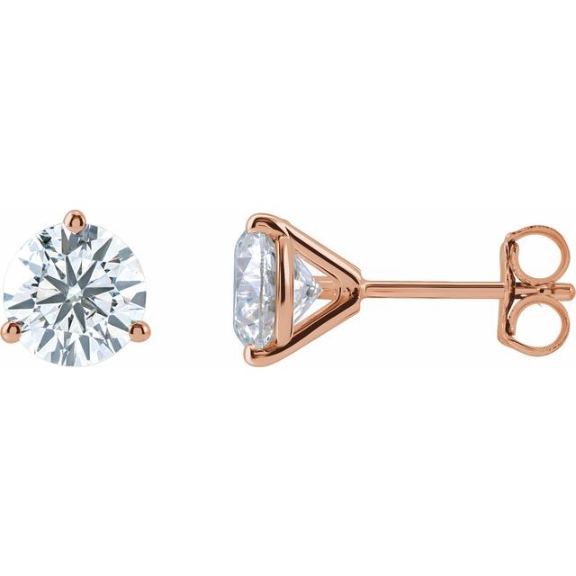 1 5/8 ct lab-grown diamond stud earrings in 14k rose gold