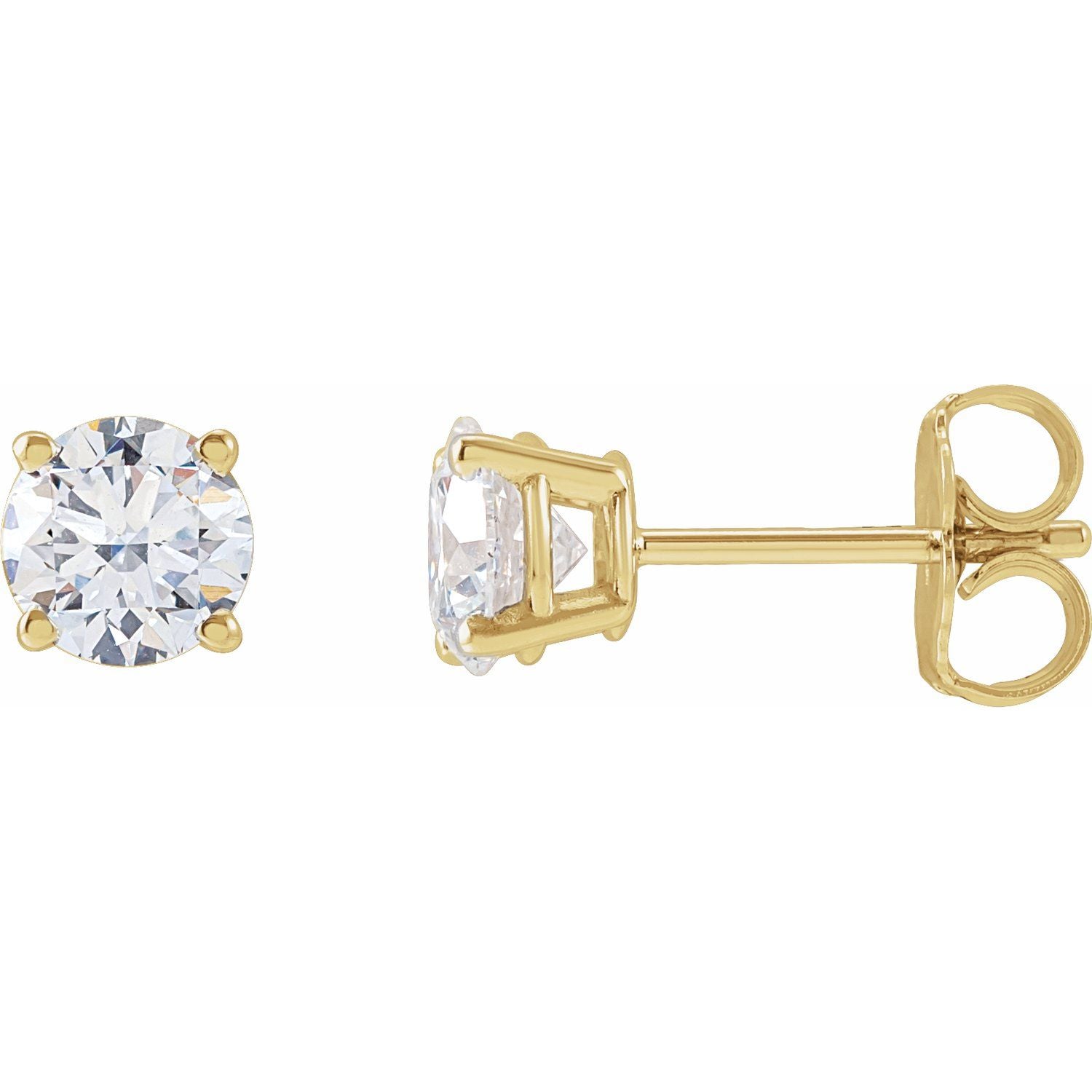 3 ct Round Lab-Grown Diamond Stud Earrings - 14K Yellow Gold